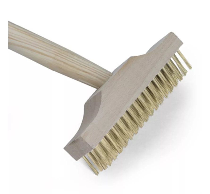 Tegelborstel met steel - Vermessingd staal