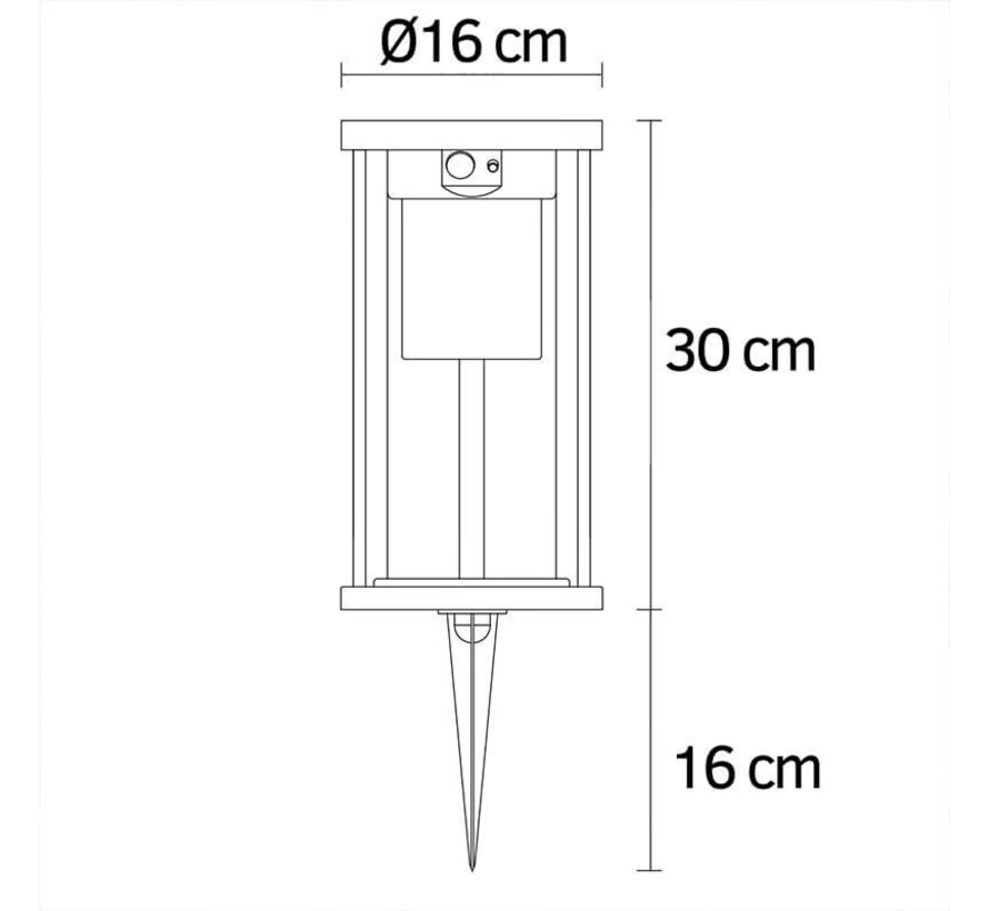 Solar buitenlamp Chiara met sensor - Staand