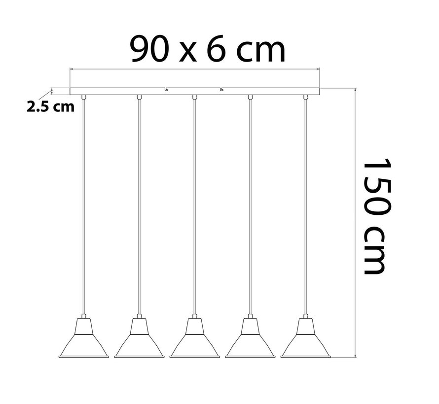 Plafondlamp Odin - 5 lichts - Hanglamp