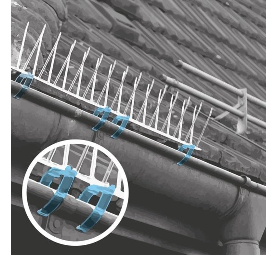 Duivenpinnen dakgoot clips - 6 stuks