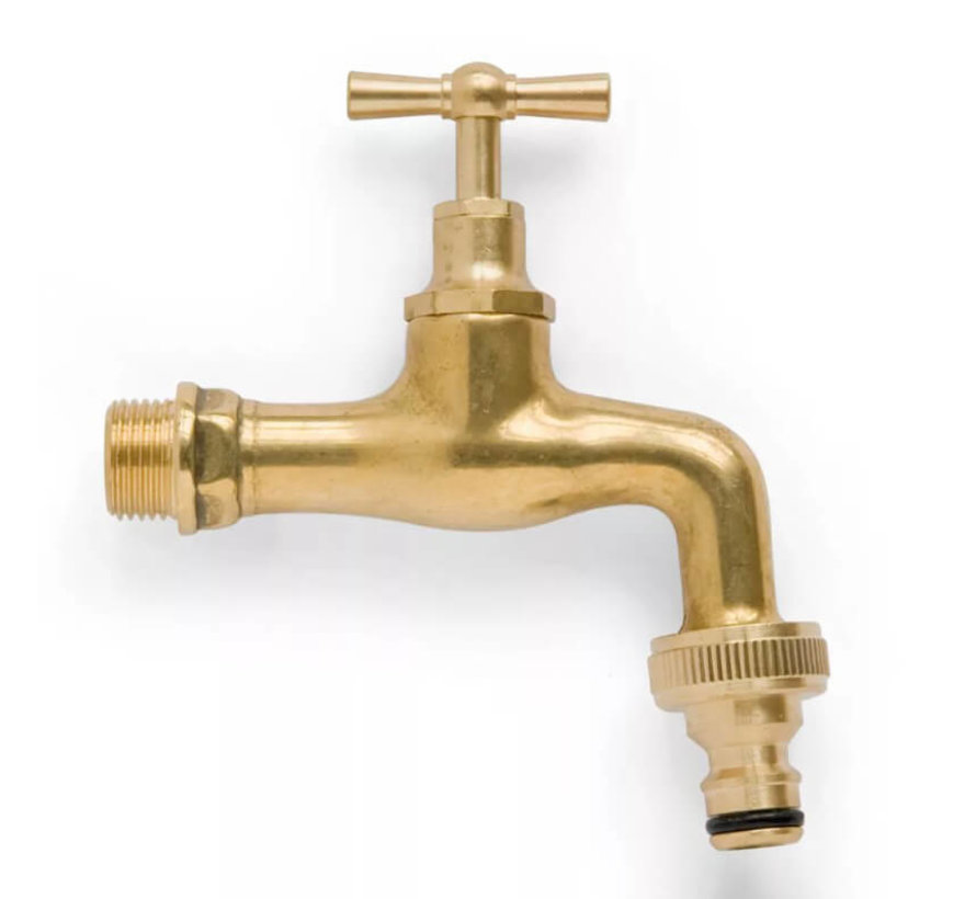 Tapkraan messing 1/2" + Snelkoppeling