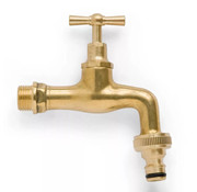 De Wiltfang Tapkraan messing 3/4" + Snelkoppeling