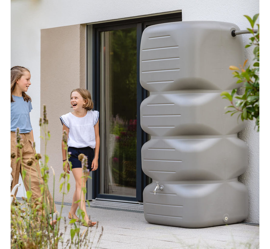 Regenton Cubus - 1000 liter - Betongrijs