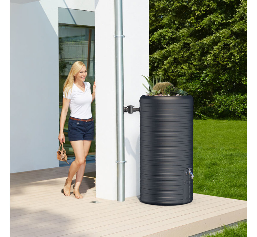 Regenton Nordic -  300 liter - Antraciet - Plantenbak