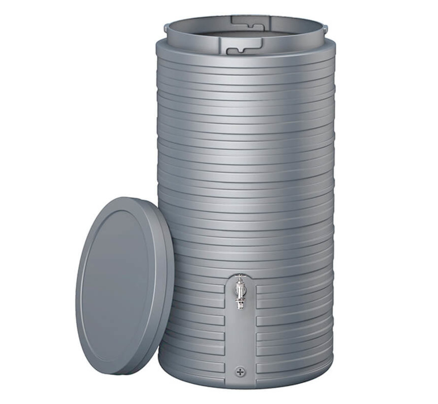 Regenton Nordic -  300 liter - Grijs - Deksel