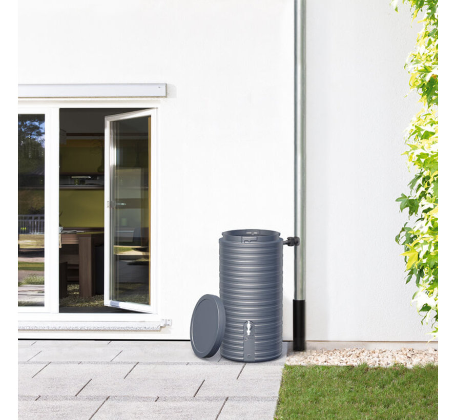 Regenton Nordic -  300 liter - Grijs - Deksel