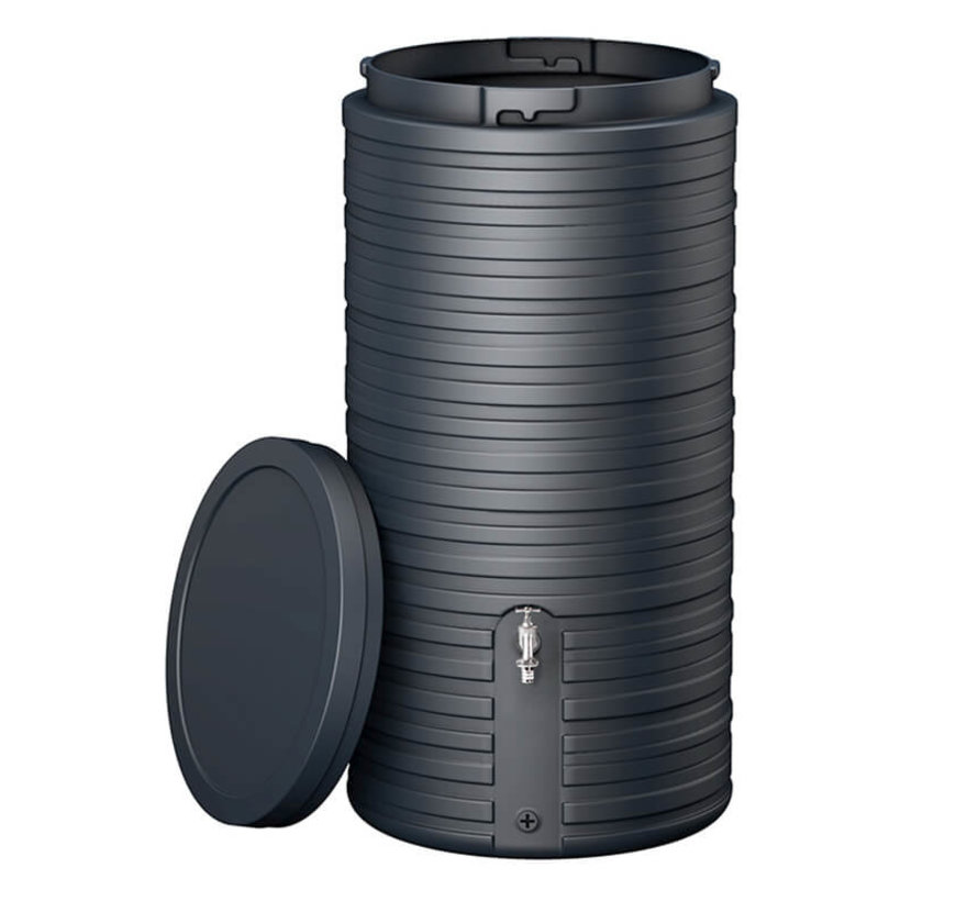 Regenton Nordic -  300 liter - Antraciet - Deksel