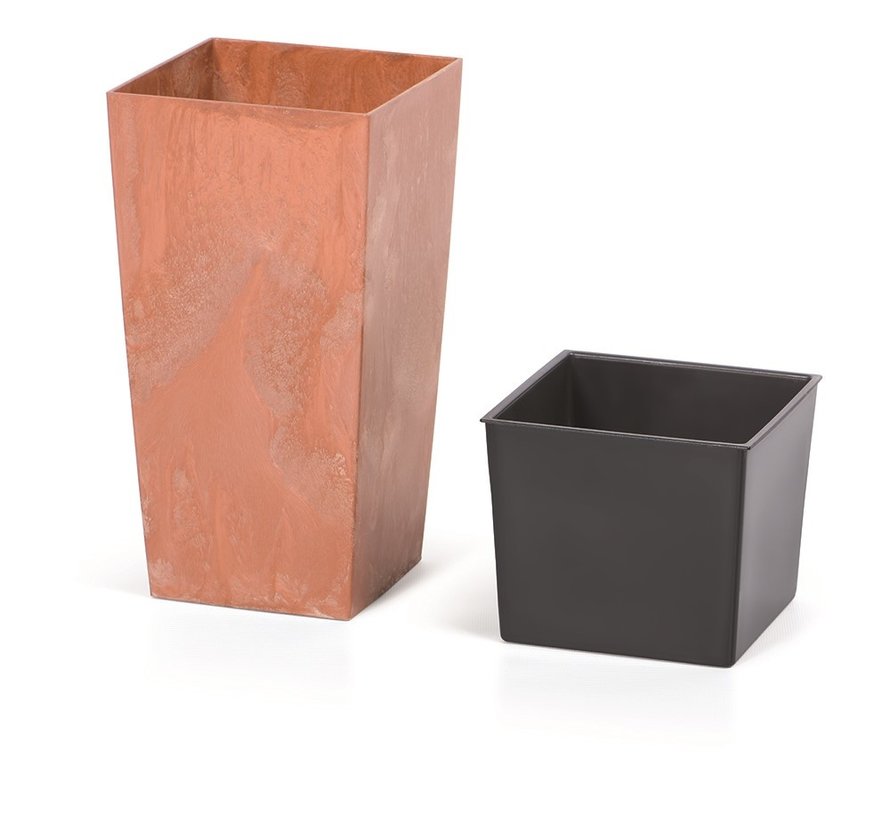 Bloempot Urbi Square - Hoge bloempot - Terracotta