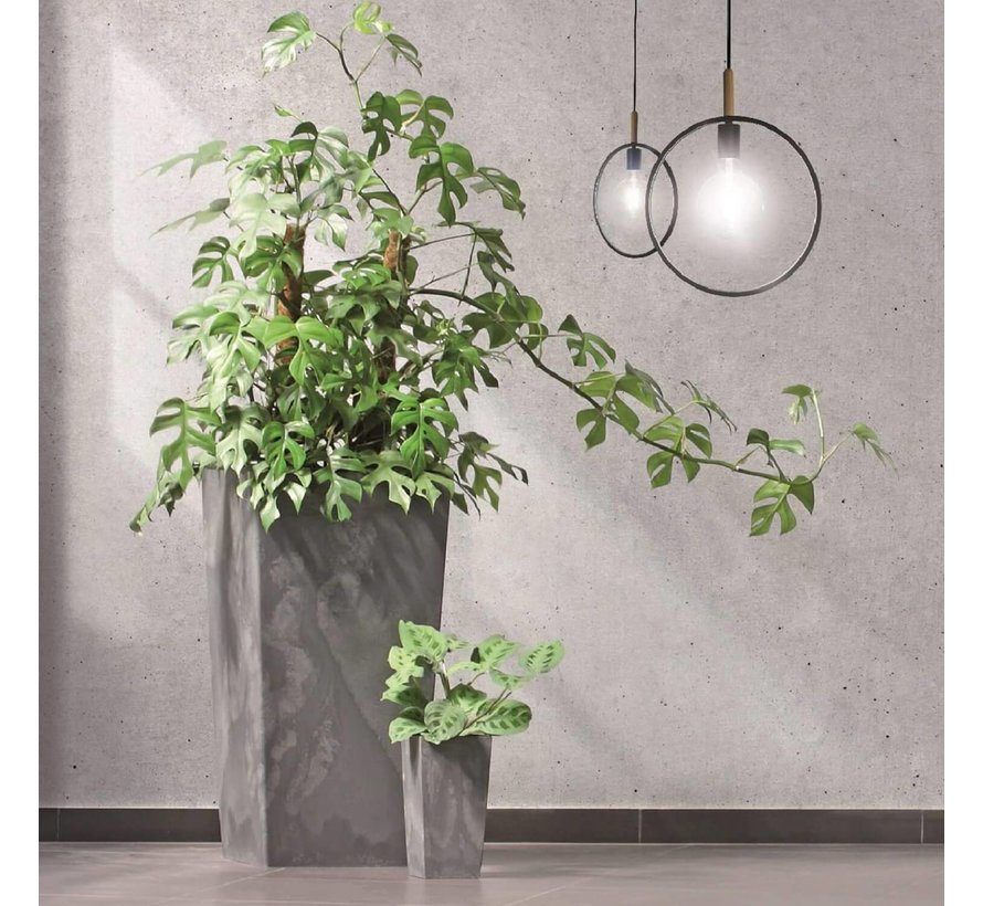 Bloempot Urbi Square - Hoge bloempot - Antraciet