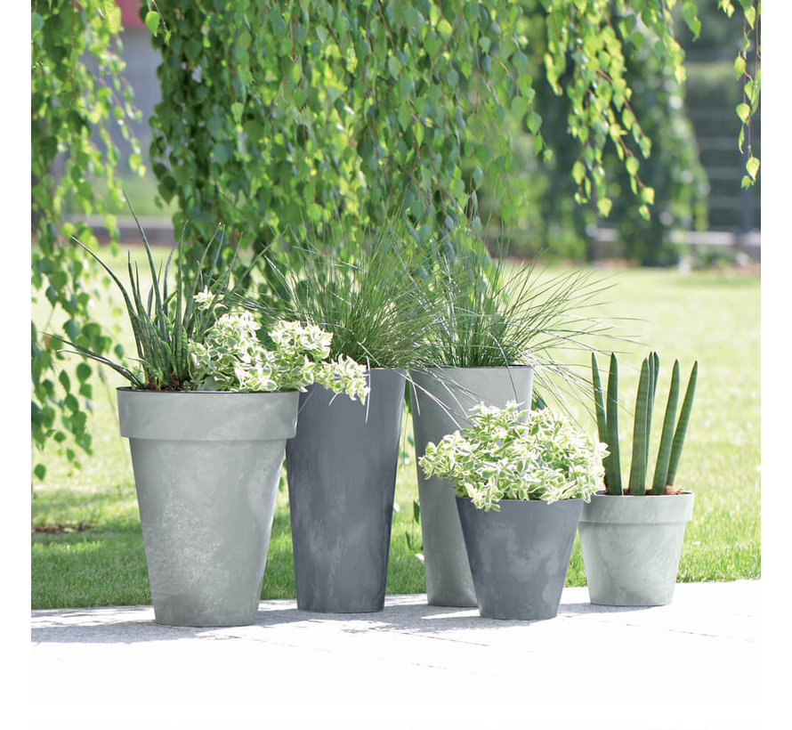 Bloempot Cube - ø 20 t/m 40 cm - Betonlook - Lichtgrijs