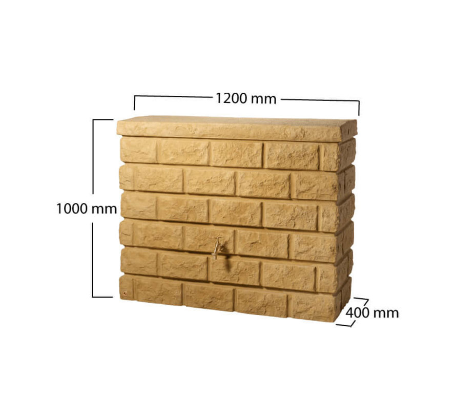 Rocky Muurton - 400 liter - Antraciet & Zandbeige