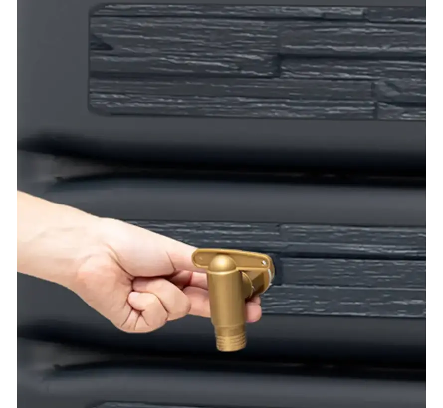 Regenton ExtraSlim - Stone Decor - 400 liter - Antraciet