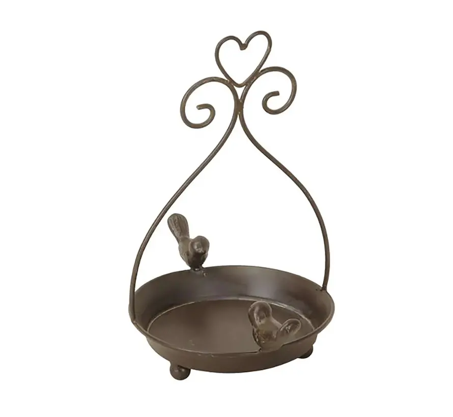 Vogelbad Prieel - Metaal 23 cm - Bruin