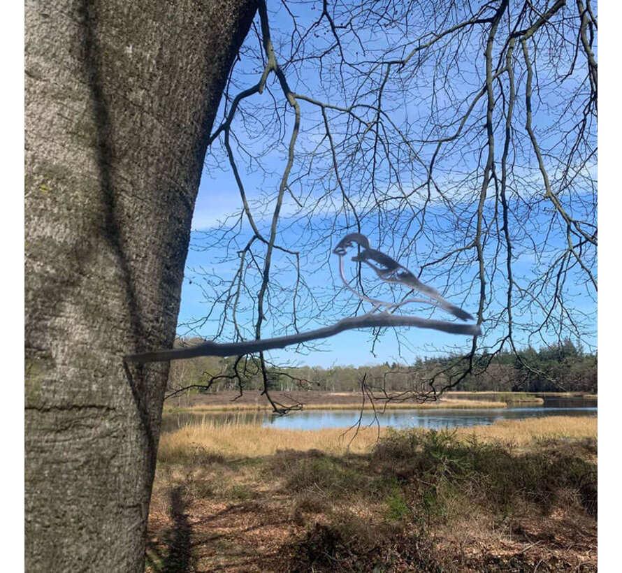 Metalen Vogel - Vink - Boomsteker - Cortenstaal