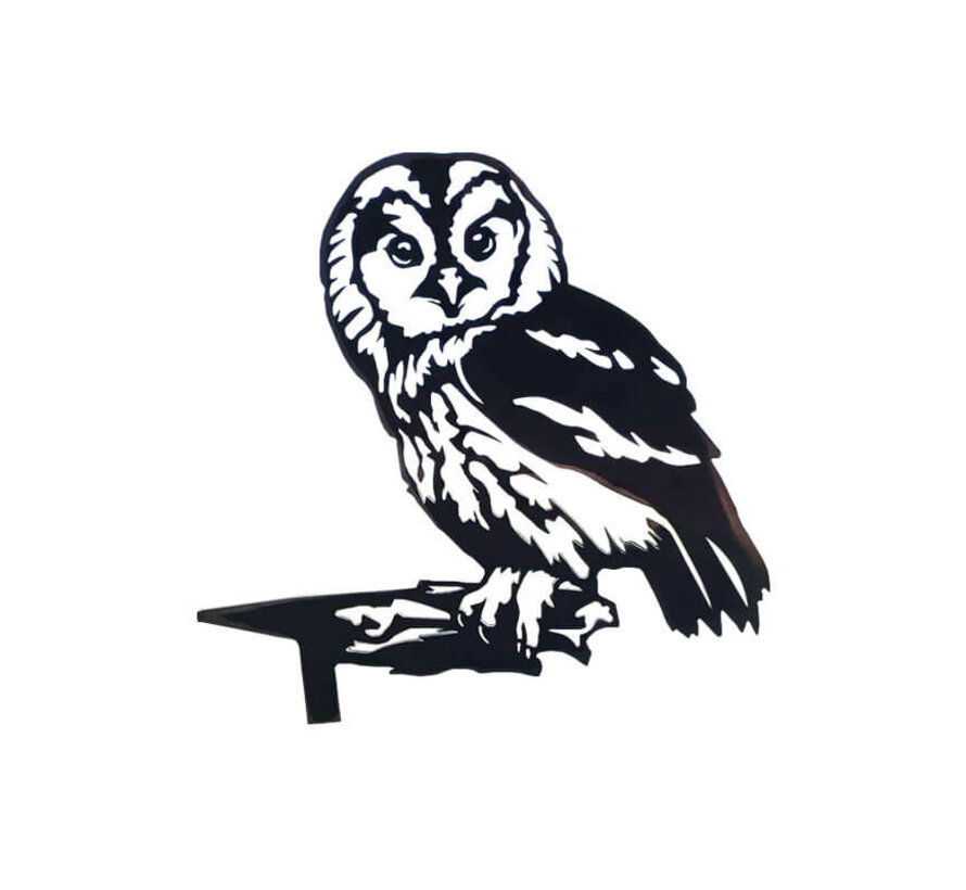 Metalen Vogel - Bosuil - Boomsteker - Cortenstaal