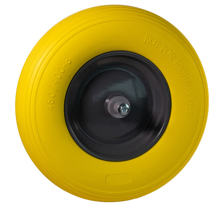 Hummer kruiwagenwiel compleet - Soft - Geel