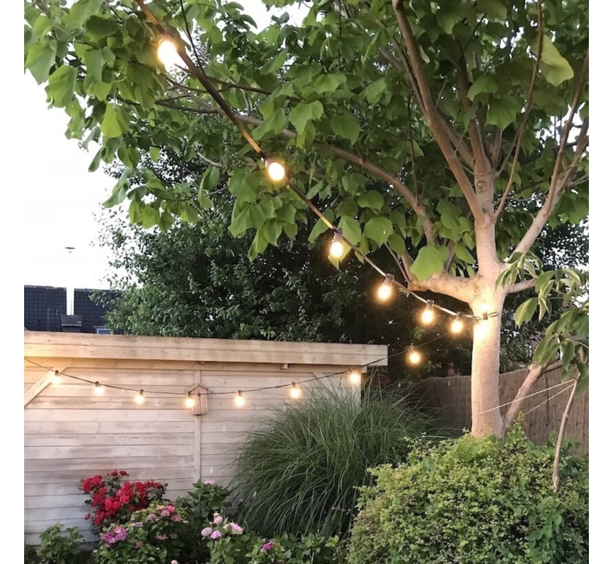 Prikkabel 25 meter - 25 t/m 100 fittingen E27 - Inclusief stekker