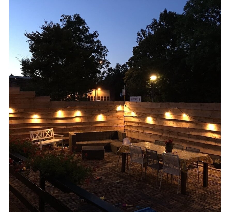 Prikkabel 25 meter - 25 t/m 100 fittingen E27 - Inclusief stekker