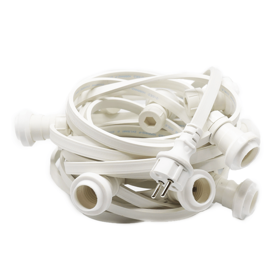 Prikkabel wit 10 - 25 meter - 10 t/m 50 fittingen