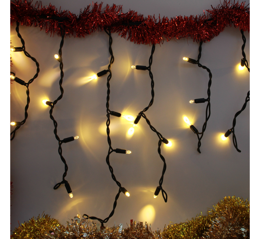 IJspegelverlichting 3 meter koppelbaar - 114 LEDs - Zwart