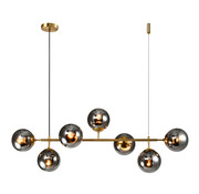 LumenXL Design Hanglamp Hepta - Smoke glazen bollen