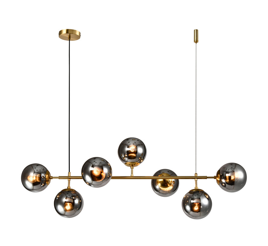 Design Hanglamp Hepta - Smoke glazen bollen