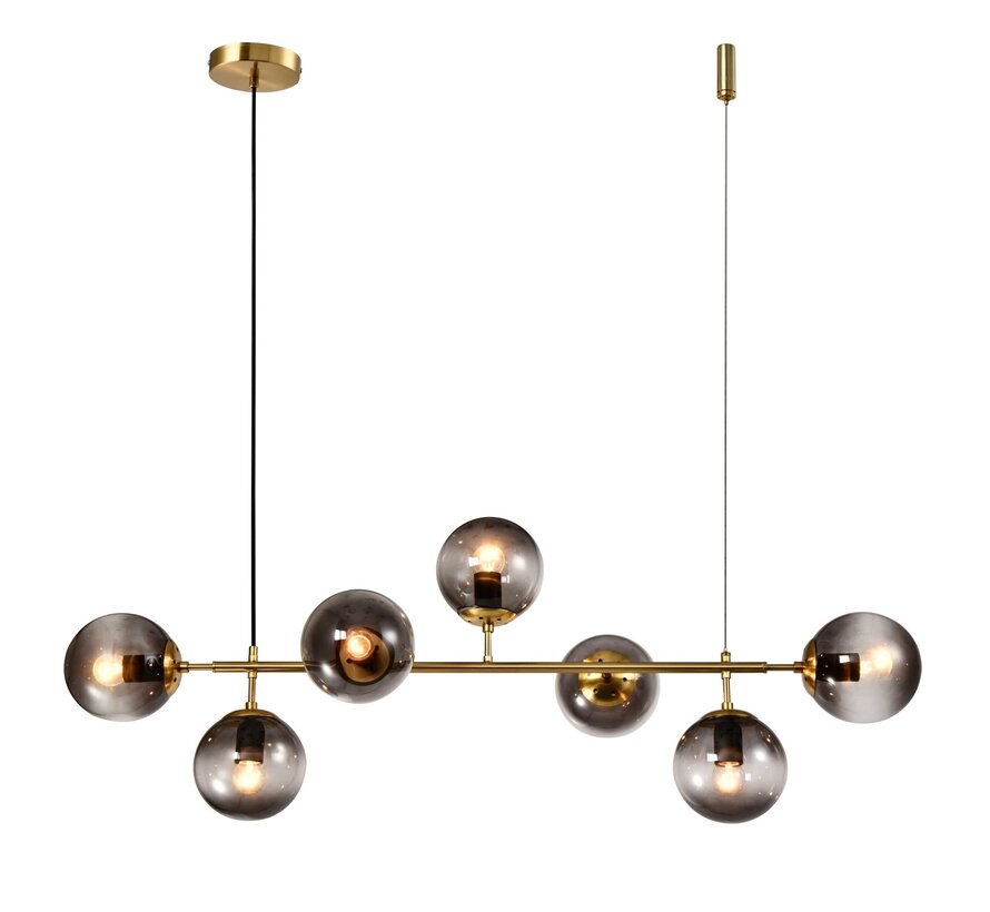 Design Hanglamp Hepta - Smoke glazen bollen