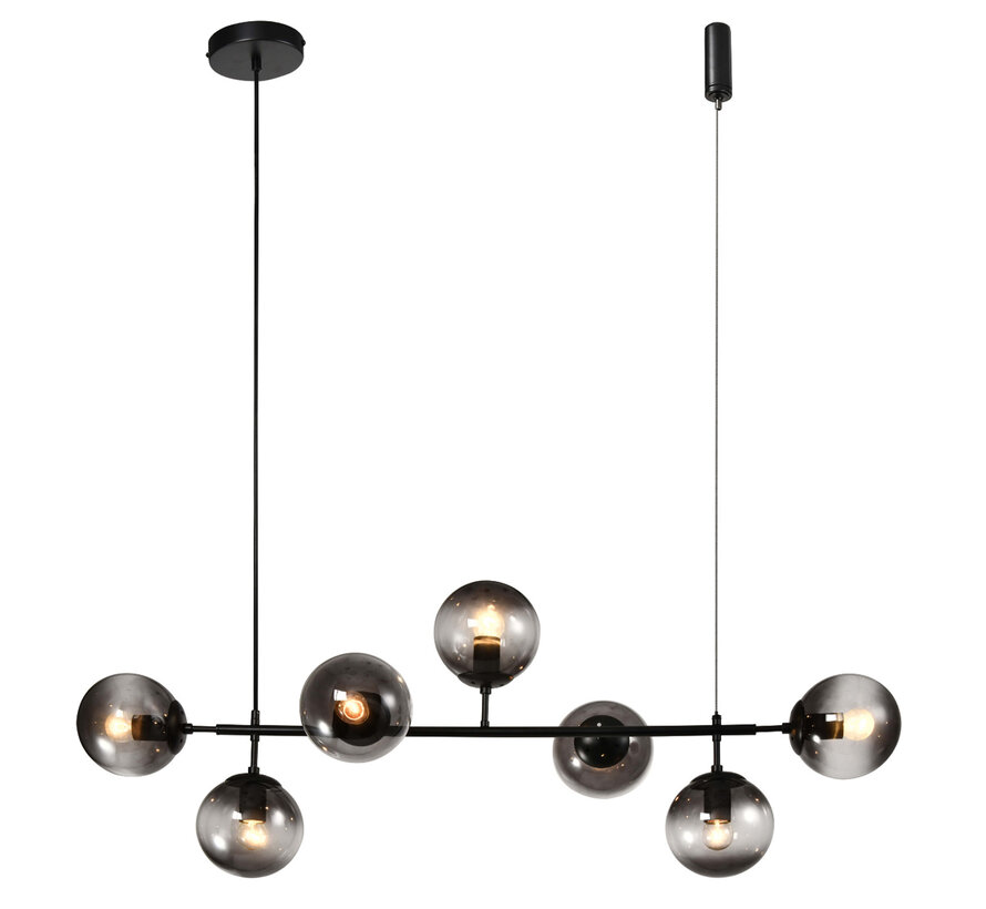 Design Hanglamp Hepta - Smoke glazen bollen