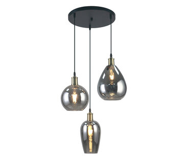 LumenXL Hanglamp Verona - Design 3 lichts - Smoke glas