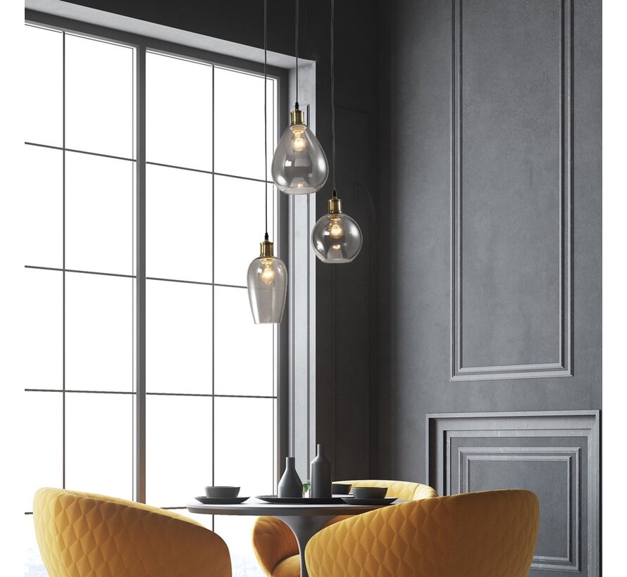 Hanglamp Verona - Design 3 lichts - Smoke glas