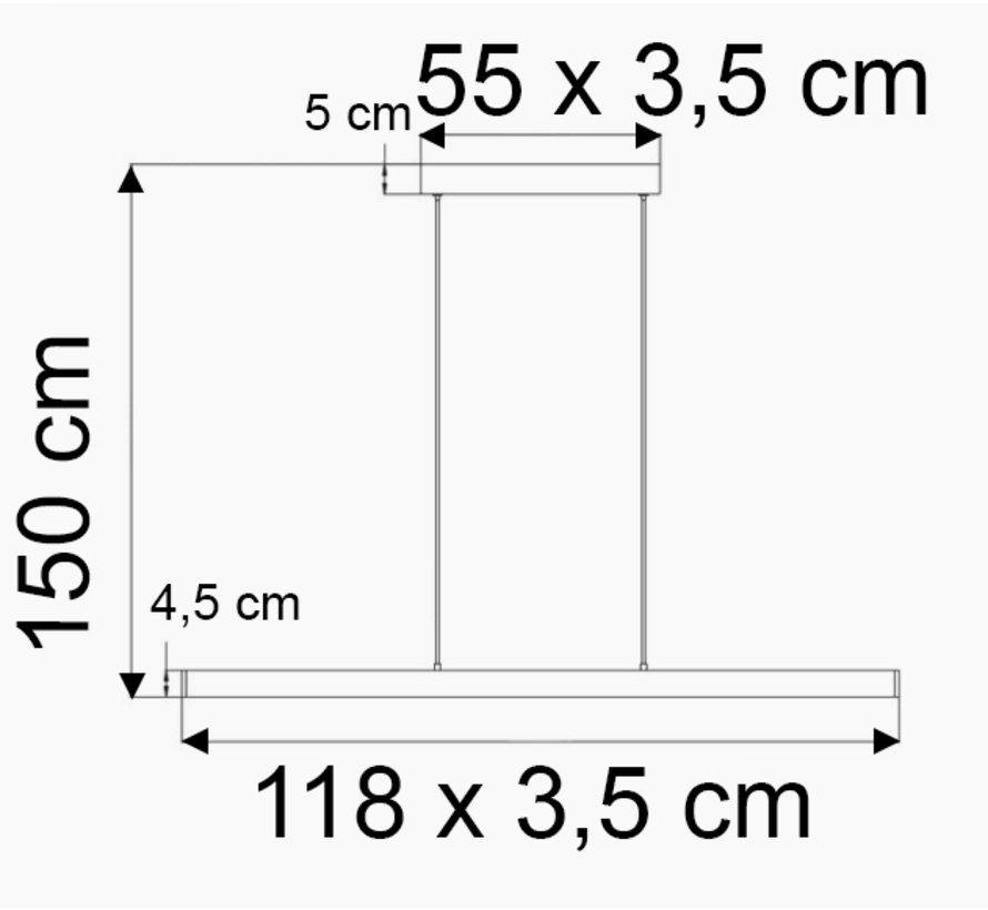 Hanglamp Andre - Minimalistische lamp - Incl. LEDs - 3 staps dimbaar