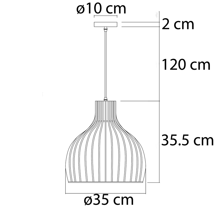 Hanglamp Hanoi - Houten naturel lamp - Landelijk