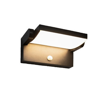 LumenXL Verstelbare wandlamp buiten Berlin - met sensor - zwart