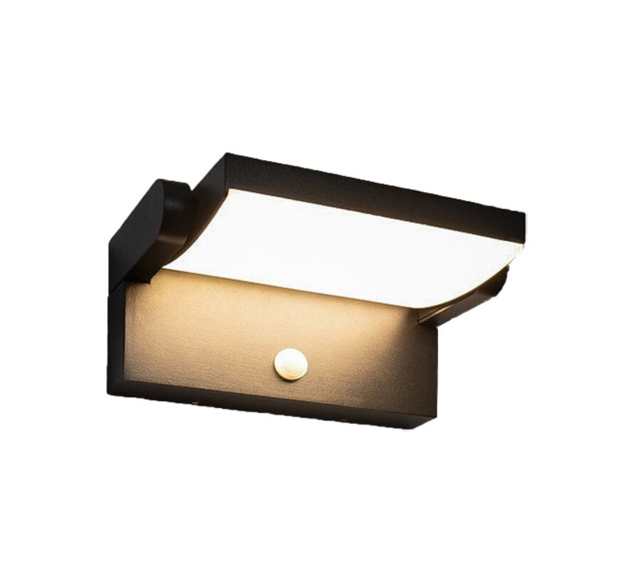 Verstelbare wandlamp buiten Berlin - met sensor - zwart