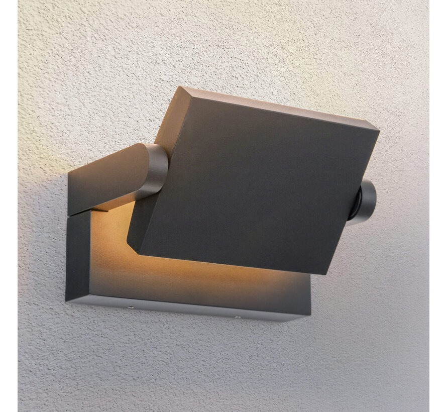 Verstelbare wandlamp buiten Berlin - met sensor - zwart