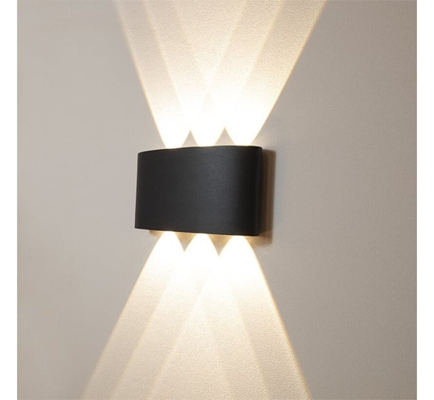 Wandlamp Sena - buiten - 6x 1W lampen - Antraciet