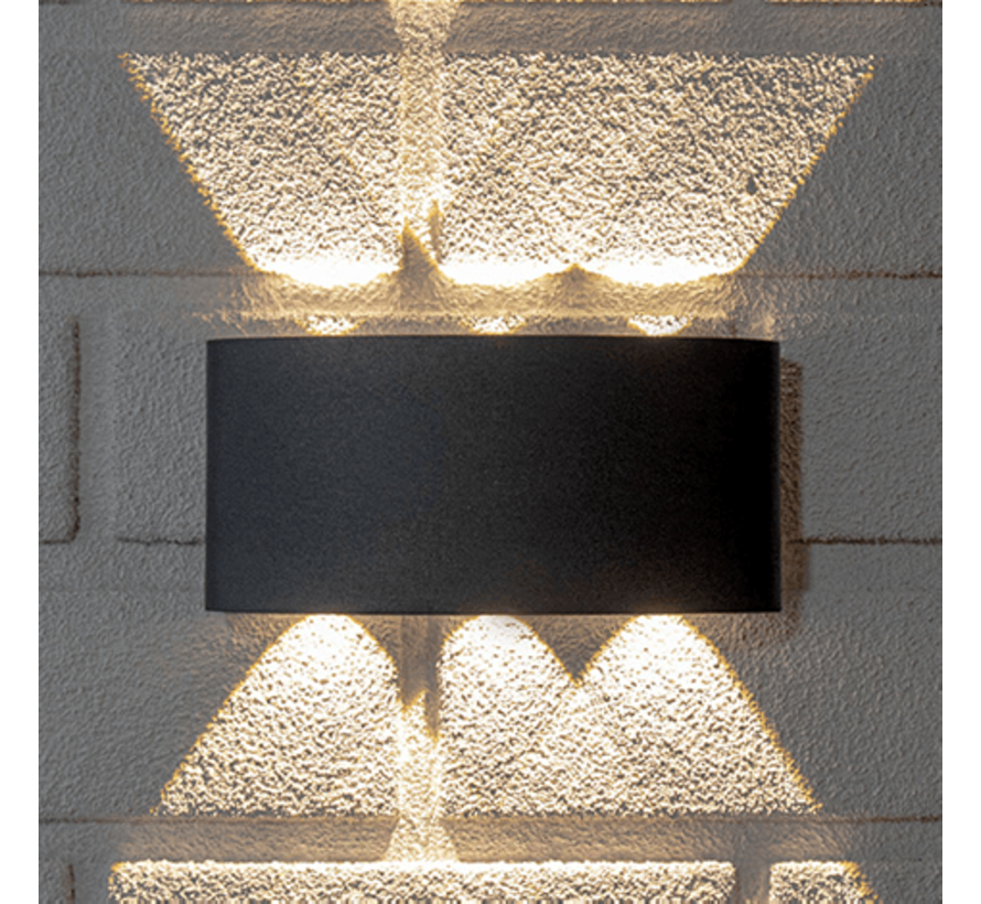 Wandlamp Sena - buiten - 6x 1W lampen - Antraciet