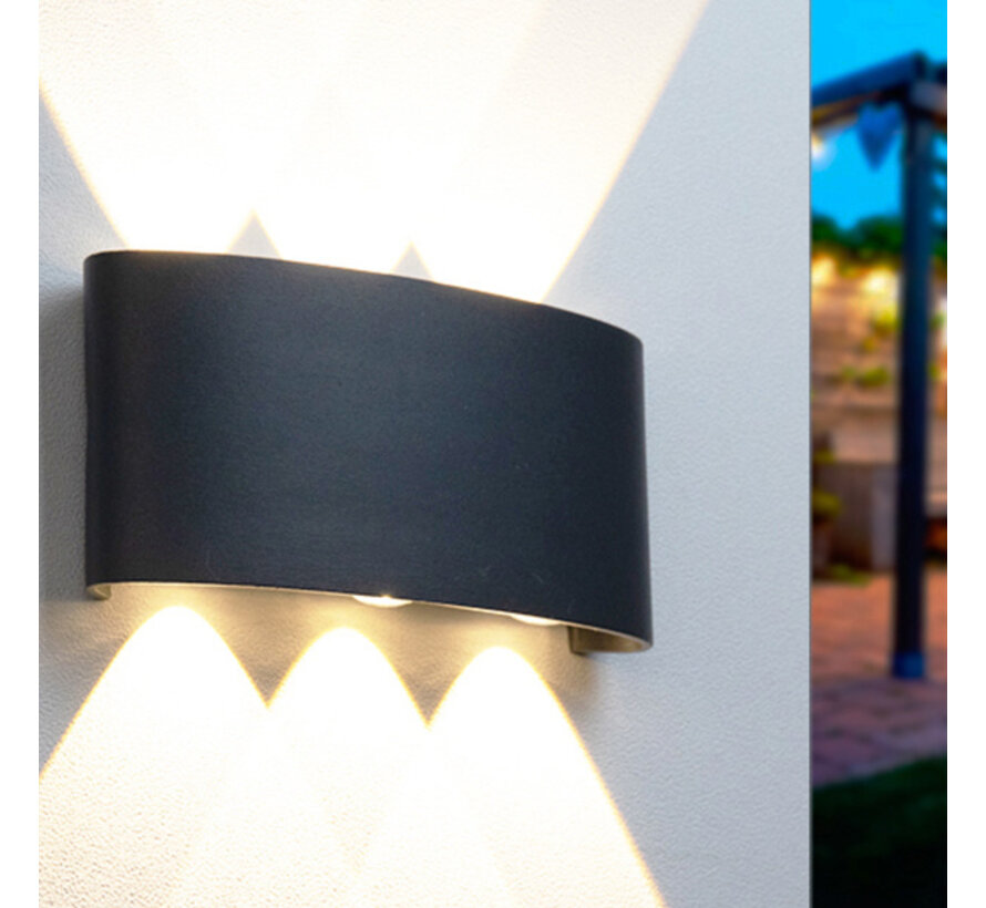 Wandlamp Sena - buiten - 6x 1W lampen - Antraciet