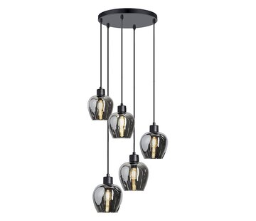 LumenXL Design Hanglamp - Smoke Glas - 5-lichts - Glendale