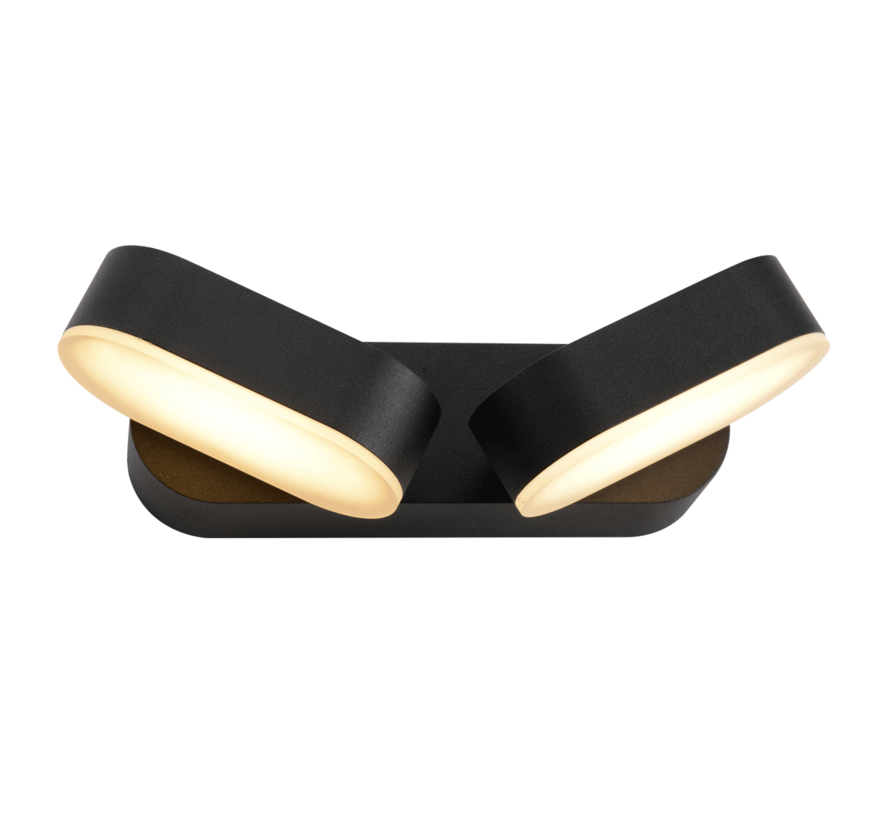 Verstelbare wandlamp Stan - buiten 2-lichts - Zwart