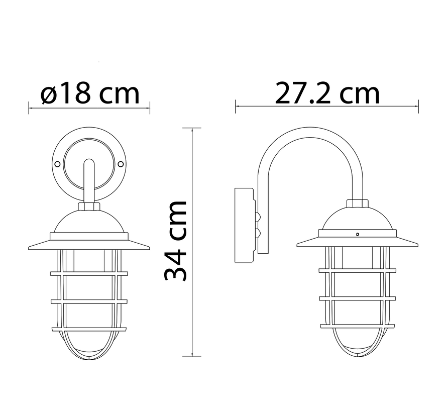 Wandlamp Claudia - Buiten - Landelijk zwart