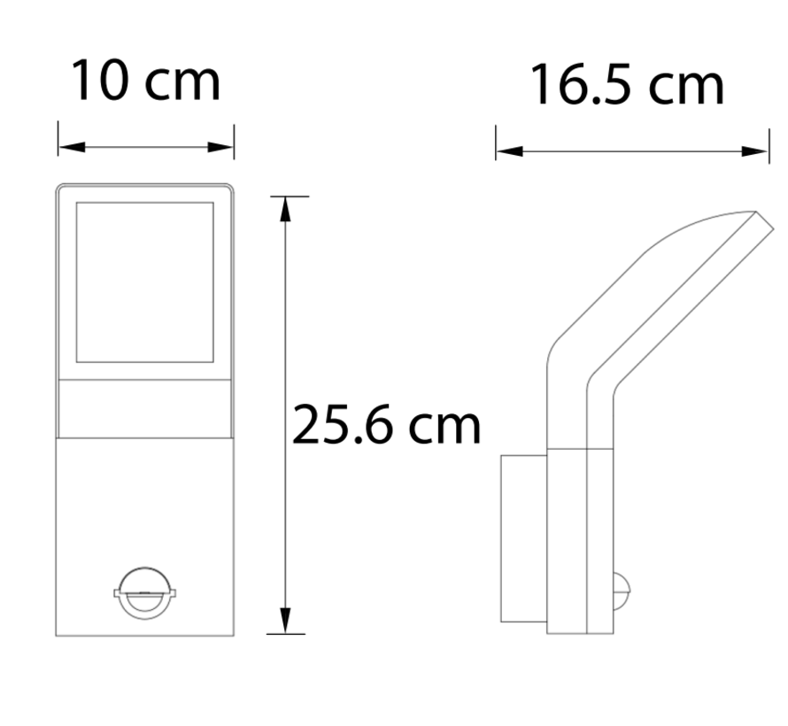 Wandlamp Franco met sensor - Buiten