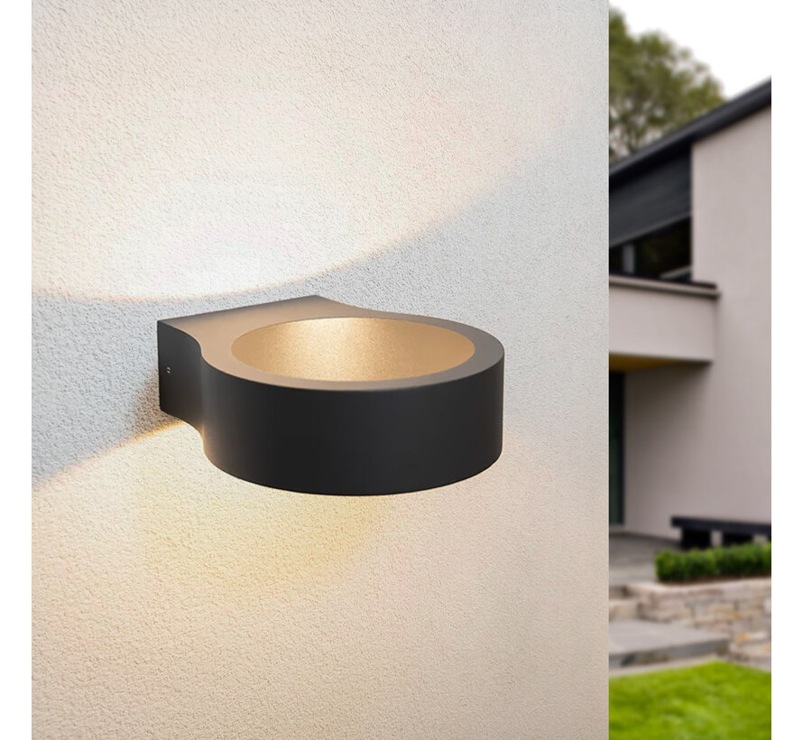 Moderne wandlamp Leo - Buitenlamp - Zwart