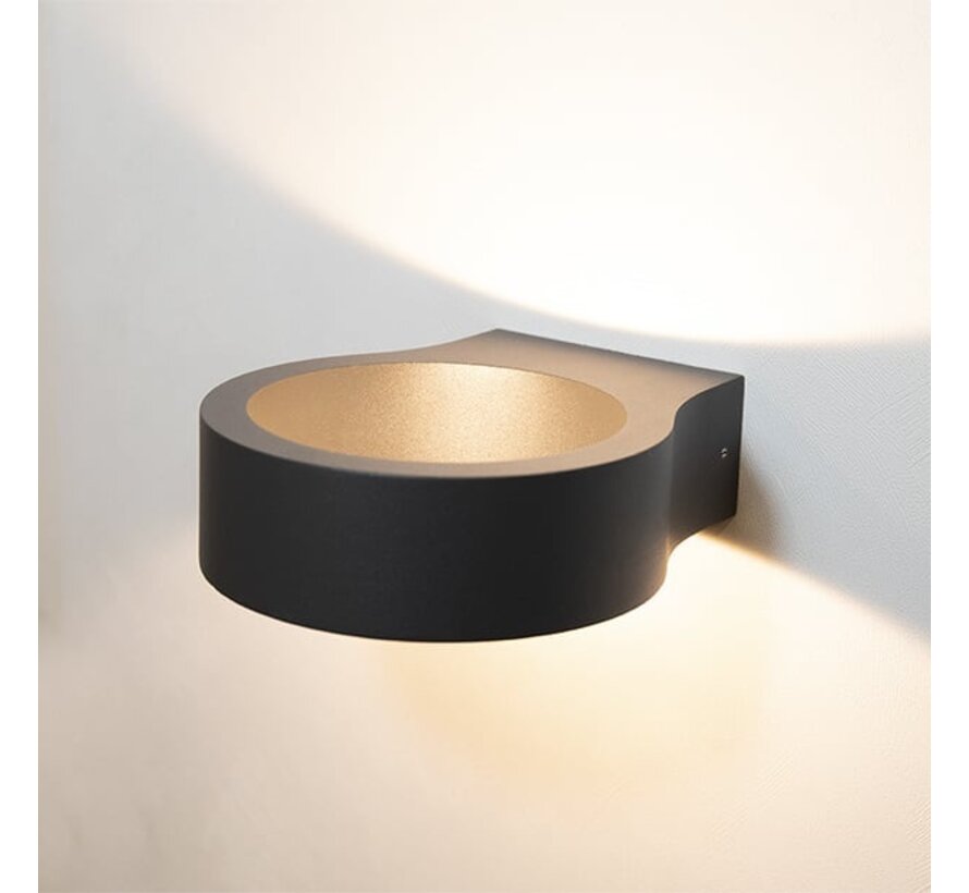 Moderne wandlamp Leo - Buitenlamp - Zwart