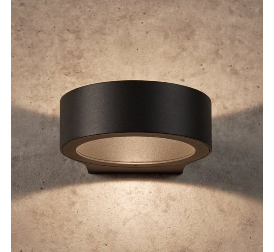 Moderne wandlamp Leo - Buitenlamp - Zwart