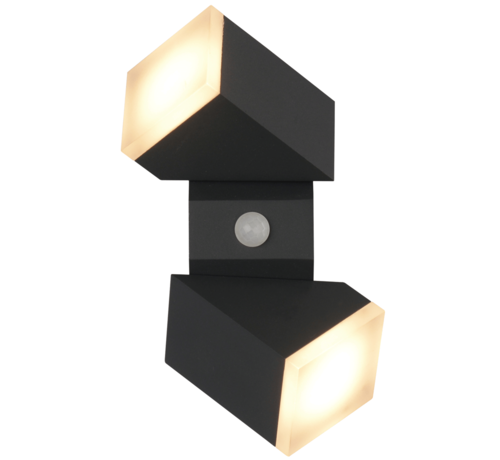 LumenXL Verstelbare wandlamp Michael - Zwart - Sensor mogelijk - 2-lichts