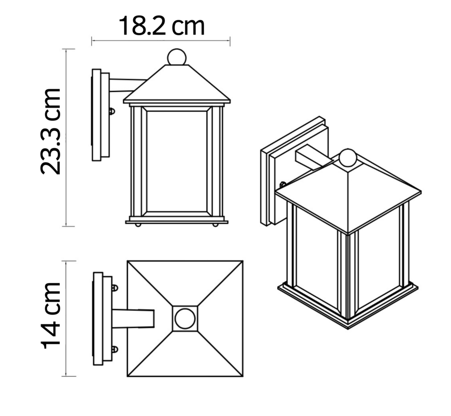 Landelijke wandlamp Sammy - buiten - E27