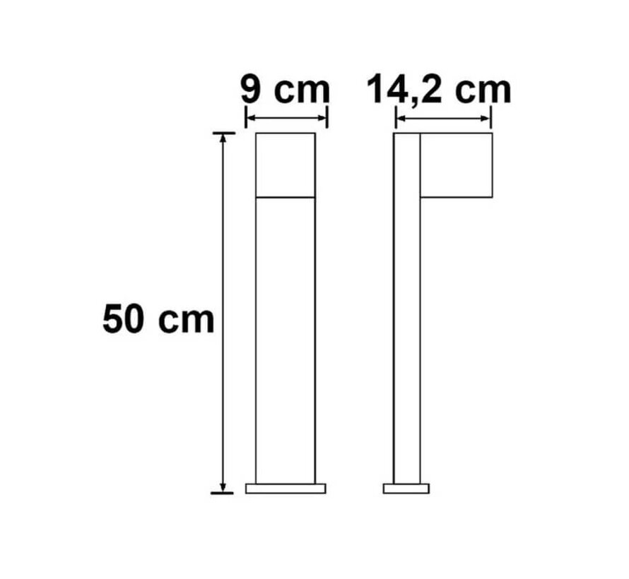 Staande buitenlamp Simone - Houtlook - 50 cm