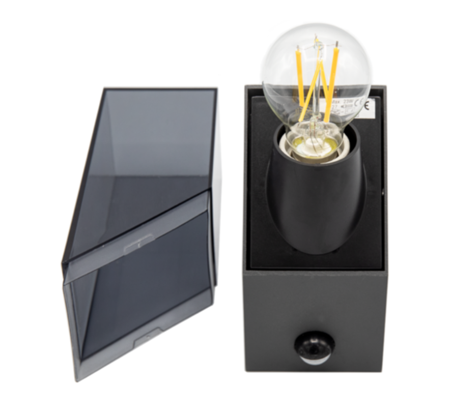 Wandlamp Jasper - Industriële buitenlamp met sensor - Antraciet