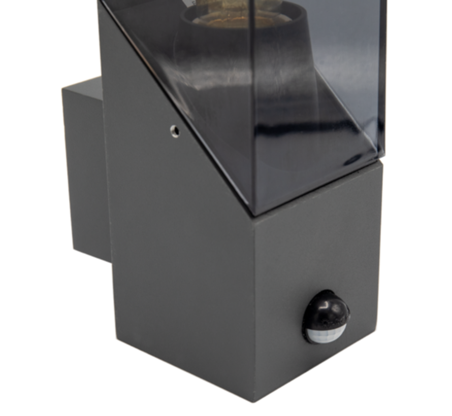 Wandlamp Jasper - Industriële buitenlamp met sensor - Antraciet